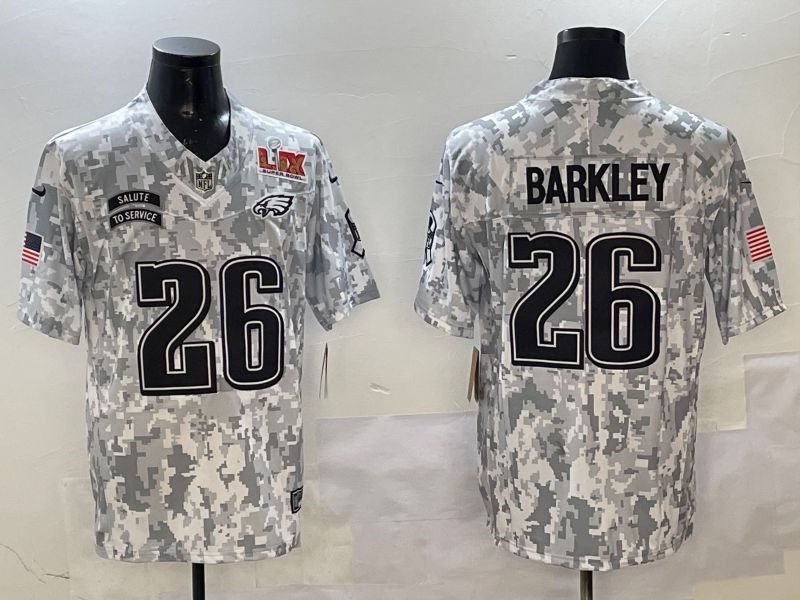 Men Philadelphia Eagles #26 Barkley Camo Nike 2025 Salute to Service Limited NFL Jersey style 5